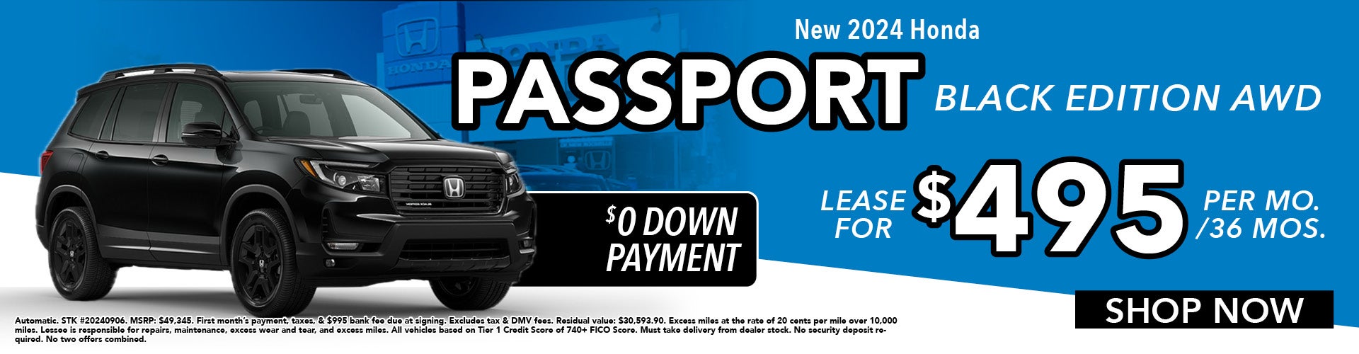 Lease a 2024 Passport Black Edition at Honda of New Rochelle